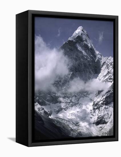 Cloud Cover Approaching Ama Dablam, Nepal-Michael Brown-Framed Stretched Canvas