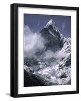 Cloud Cover Approaching Ama Dablam, Nepal-Michael Brown-Framed Photographic Print