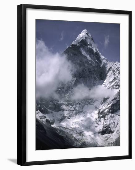 Cloud Cover Approaching Ama Dablam, Nepal-Michael Brown-Framed Photographic Print