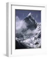 Cloud Cover Approaching Ama Dablam, Nepal-Michael Brown-Framed Photographic Print