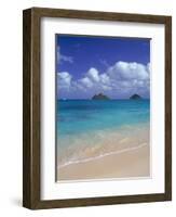 Cloud Filled Sky Over Blue Sea, Lanikai, Oahu, HI-Mitch Diamond-Framed Photographic Print