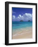 Cloud Filled Sky Over Blue Sea, Lanikai, Oahu, HI-Mitch Diamond-Framed Photographic Print
