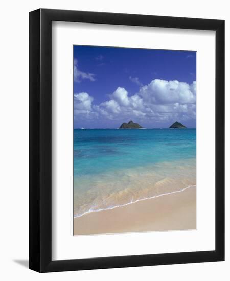 Cloud Filled Sky Over Blue Sea, Lanikai, Oahu, HI-Mitch Diamond-Framed Photographic Print