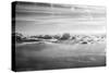 Cloud Formation from Out a Plane Window in Black and White-null-Stretched Canvas