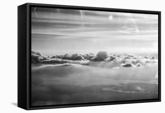 Cloud Formation from Out a Plane Window in Black and White-null-Framed Stretched Canvas