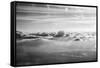 Cloud Formation from Out a Plane Window in Black and White-null-Framed Stretched Canvas