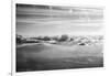 Cloud Formation from Out a Plane Window in Black and White-null-Framed Photo