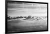 Cloud Formation from Out a Plane Window in Black and White-null-Framed Photo