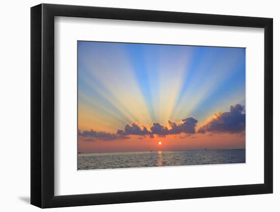 Cloud formations after sunrise, Hulopo'e Bay, Lanai Island, Hawaii, USA-Stuart Westmorland-Framed Photographic Print