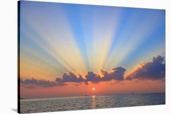 Cloud formations after sunrise, Hulopo'e Bay, Lanai Island, Hawaii, USA-Stuart Westmorland-Stretched Canvas