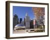 Cloud Gate sculpture in Millennium Park, Chicago, Illinois, USA-Alan Klehr-Framed Photographic Print