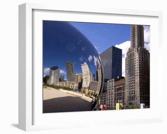 Cloud Gate sculpture in Millennium Park, Chicago, Illinois, USA-Alan Klehr-Framed Photographic Print
