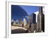 Cloud Gate sculpture in Millennium Park, Chicago, Illinois, USA-Alan Klehr-Framed Photographic Print