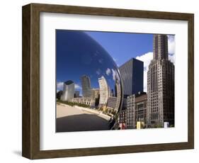 Cloud Gate sculpture in Millennium Park, Chicago, Illinois, USA-Alan Klehr-Framed Photographic Print