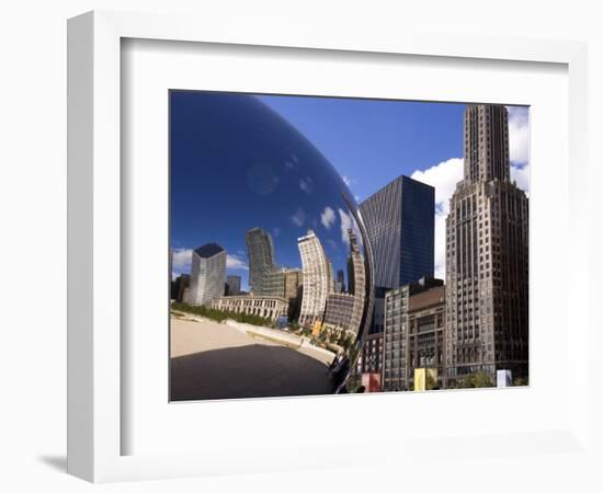 Cloud Gate sculpture in Millennium Park, Chicago, Illinois, USA-Alan Klehr-Framed Photographic Print