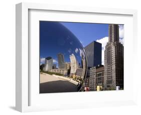 Cloud Gate sculpture in Millennium Park, Chicago, Illinois, USA-Alan Klehr-Framed Photographic Print