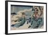 Cloud Hanging Bridge at Mount Gyodo, Ashikaga, from the Series 'Rare Views of Famous Japanese…-Katsushika Hokusai-Framed Giclee Print