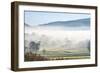 Cloud inversion in mid-winter at Buckden village in Upper Wharfedale, The Yorkshire Dales-John Potter-Framed Photographic Print