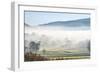 Cloud inversion in mid-winter at Buckden village in Upper Wharfedale, The Yorkshire Dales-John Potter-Framed Photographic Print