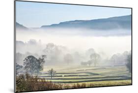 Cloud inversion in mid-winter at Buckden village in Upper Wharfedale, The Yorkshire Dales-John Potter-Mounted Photographic Print