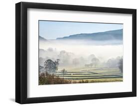 Cloud inversion in mid-winter at Buckden village in Upper Wharfedale, The Yorkshire Dales-John Potter-Framed Photographic Print