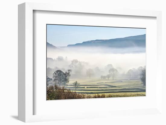 Cloud inversion in mid-winter at Buckden village in Upper Wharfedale, The Yorkshire Dales-John Potter-Framed Photographic Print