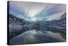 Cloud, Long Exposure, Norwegian Fjord with Reflection in the Water and Mountains in the Background-Niki Haselwanter-Stretched Canvas