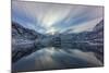 Cloud, Long Exposure, Norwegian Fjord with Reflection in the Water and Mountains in the Background-Niki Haselwanter-Mounted Photographic Print