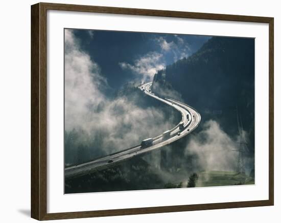 Cloud on Either Side of Elevated Road at the Brenner Pass in Austria, Europe-Rainford Roy-Framed Photographic Print