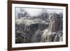 Cloud on the Dramatic Sass Pordoi Mountain in the Dolomites Near Canazei-Martin Child-Framed Photographic Print