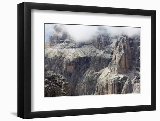 Cloud on the Dramatic Sass Pordoi Mountain in the Dolomites Near Canazei-Martin Child-Framed Photographic Print