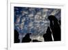 Cloud Patterns Viewed Up Through Silhouettes of Standing Stones on Blanket Bog, Forsinard, Scotland-Peter Cairns-Framed Photographic Print