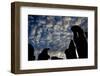 Cloud Patterns Viewed Up Through Silhouettes of Standing Stones on Blanket Bog, Forsinard, Scotland-Peter Cairns-Framed Photographic Print