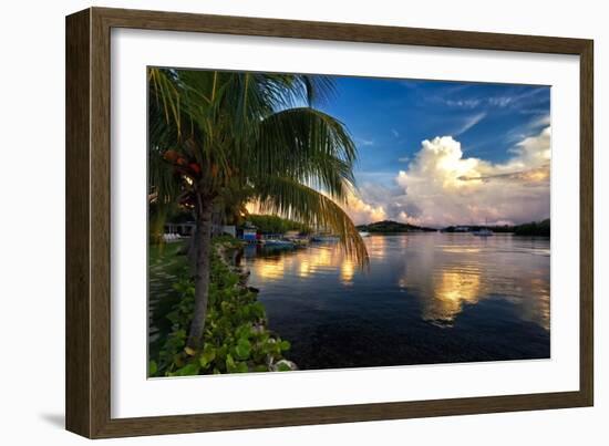 Cloud Reflection, La Parguera, Puerto Rico-George Oze-Framed Photographic Print