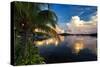 Cloud Reflection, La Parguera, Puerto Rico-George Oze-Stretched Canvas