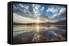 Cloud Reflections at a Lake in Lijiang, Yunnan, China, Asia-Andreas Brandl-Framed Stretched Canvas