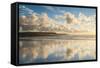 Cloud Reflections at Constantine Bay at Sunset, Cornwall, England, United Kingdom, Europe-Matthew-Framed Stretched Canvas