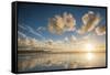 Cloud Reflections at Constantine Bay at Sunset, Cornwall, England, United Kingdom, Europe-Matthew-Framed Stretched Canvas