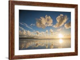 Cloud Reflections at Constantine Bay at Sunset, Cornwall, England, United Kingdom, Europe-Matthew-Framed Photographic Print