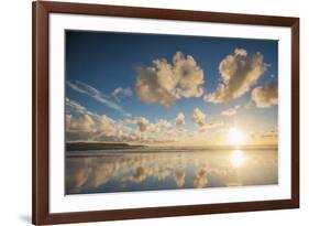Cloud Reflections at Constantine Bay at Sunset, Cornwall, England, United Kingdom, Europe-Matthew-Framed Photographic Print
