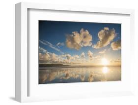 Cloud Reflections at Constantine Bay at Sunset, Cornwall, England, United Kingdom, Europe-Matthew-Framed Photographic Print