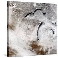 Cloud Streets over Lake Superior and Lake Michigan-Stocktrek Images-Stretched Canvas