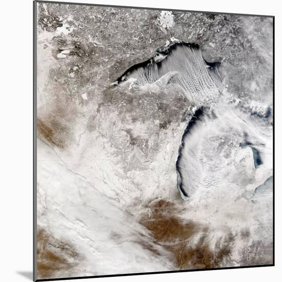 Cloud Streets over Lake Superior and Lake Michigan-Stocktrek Images-Mounted Photographic Print