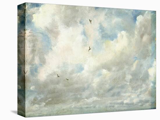 Cloud Study, 1821 (Oil on Paper Laid Down on Board)-John Constable-Stretched Canvas