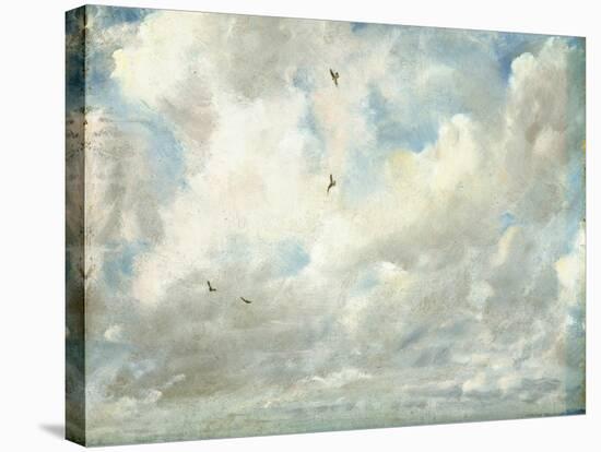 Cloud Study, 1821 (Oil on Paper Laid Down on Board)-John Constable-Stretched Canvas
