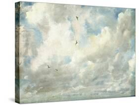 Cloud Study, 1821 (Oil on Paper Laid Down on Board)-John Constable-Stretched Canvas