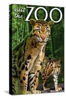 Clouded Leopard - Visit the Zoo-Lantern Press-Stretched Canvas