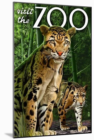 Clouded Leopard - Visit the Zoo-Lantern Press-Mounted Art Print