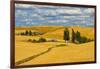 Clouds above farm house on wheat field, Palouse, eastern Washington State, USA-Keren Su-Framed Photographic Print