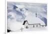 Clouds Above the Mountain Huts and Church Covered with Snow, Bettmeralp, District of Raron-Roberto Moiola-Framed Photographic Print